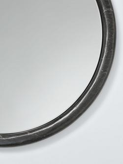 John Lewis Marble Round Wall Mirror, 50cm, Black, Black