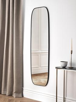 John Lewis Scandi Curved Corner Full-Length Metal Frame Wall Mirror, 160 x 50cm, Black - view 2, Black
