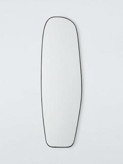 John Lewis Scandi Full-Length Irregular Metal Frame Wall Mirror, 160 x 50cm, Black, Black