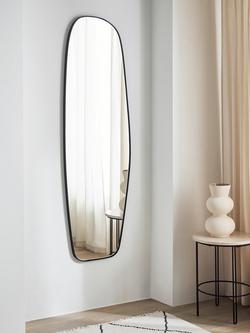 John Lewis Scandi Full-Length Irregular Metal Frame Wall Mirror, 160 x 50cm, Black - view 2, Black