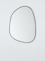 John Lewis Scandi Large Pebble Metal Frame Wall Mirror, 80 x 60cm, Black