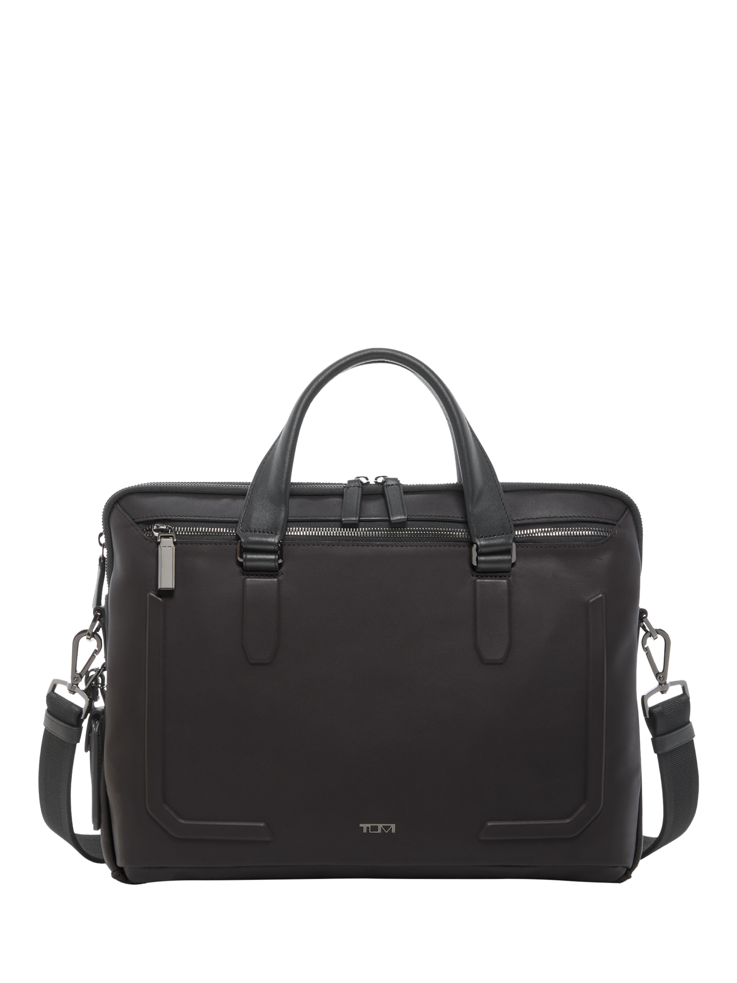 Product image 1 of 3, which shows TUMI Sycamore Slim Briefcase, Espresso Brown Bombe