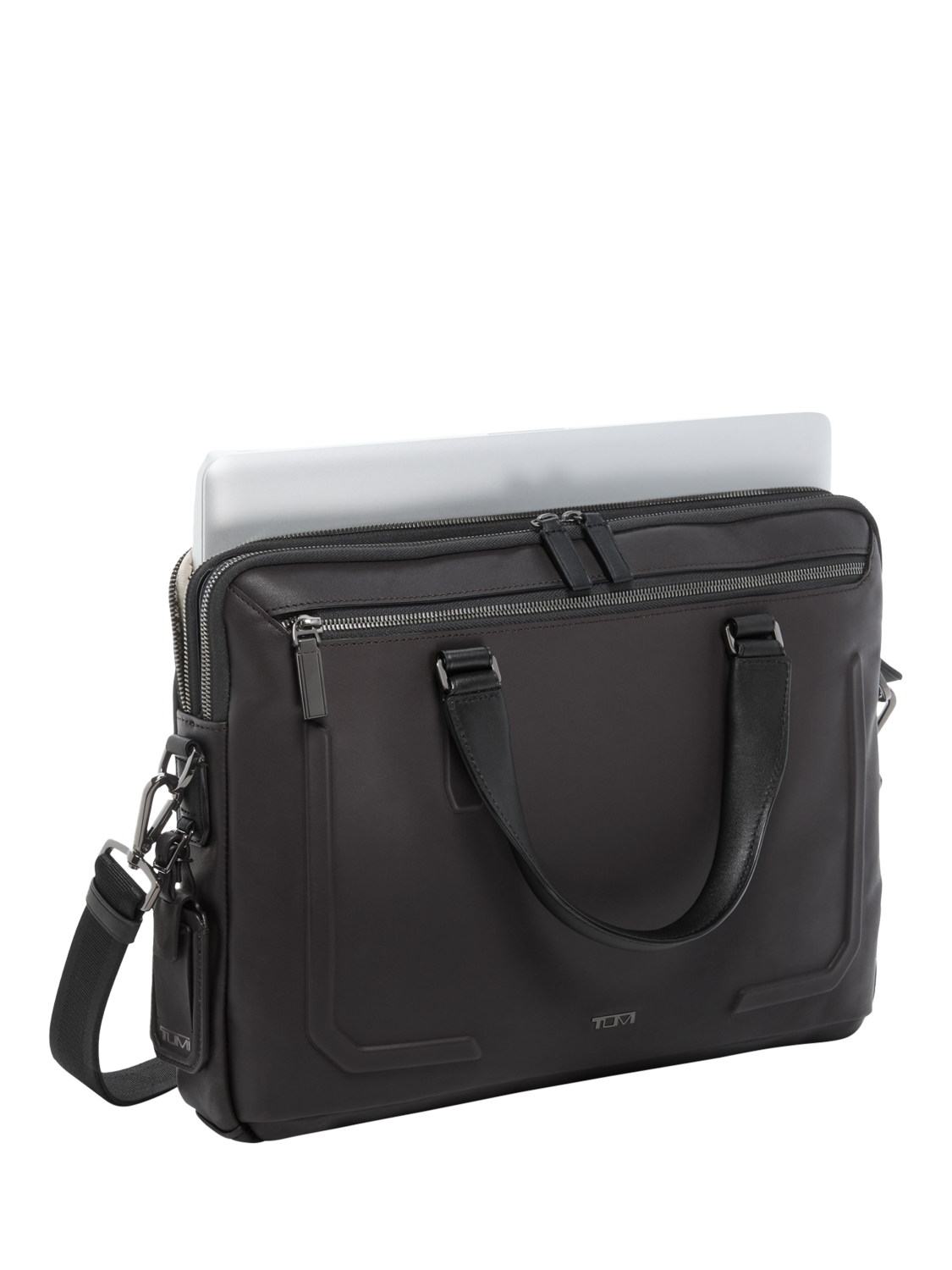 Product image 3 of 3, which shows TUMI Sycamore Slim Briefcase, Espresso Brown Bombe