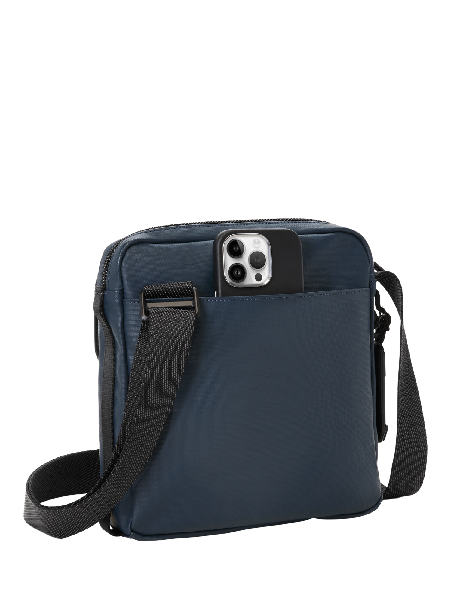 Product image 2 of 3, which shows TUMI Junior Crossbody Bag, Navy Coated Canvas