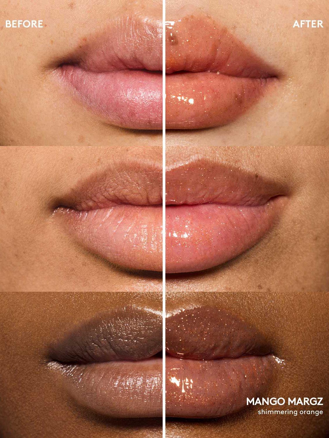 Product image 4 of 7, which shows Fenty Beauty Gloss Bomb Universal Lip Luminiser, Mango Margz