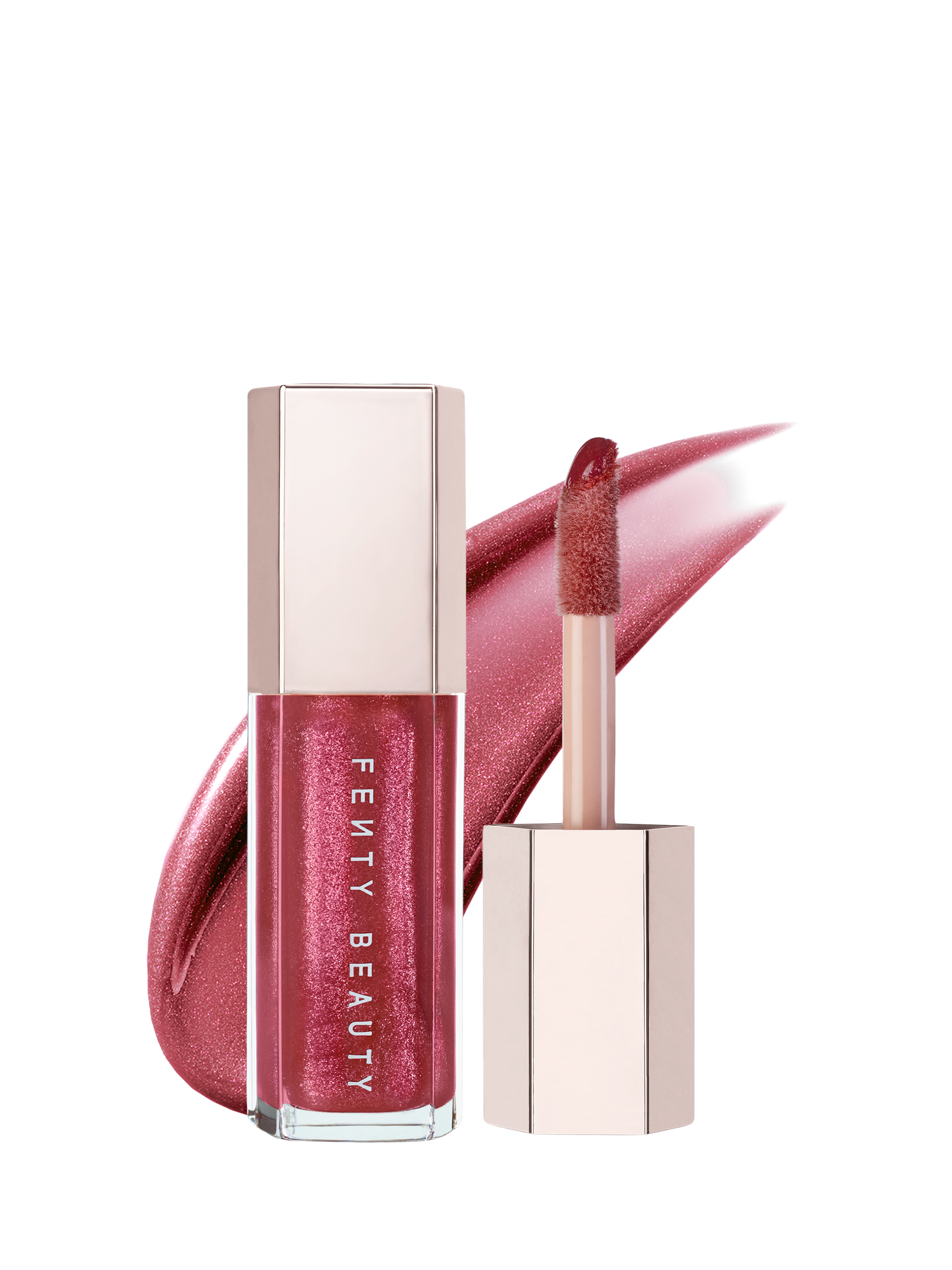 Product image 1 of 8, which shows Fenty Beauty Gloss Bomb Universal Lip Luminiser, Riri