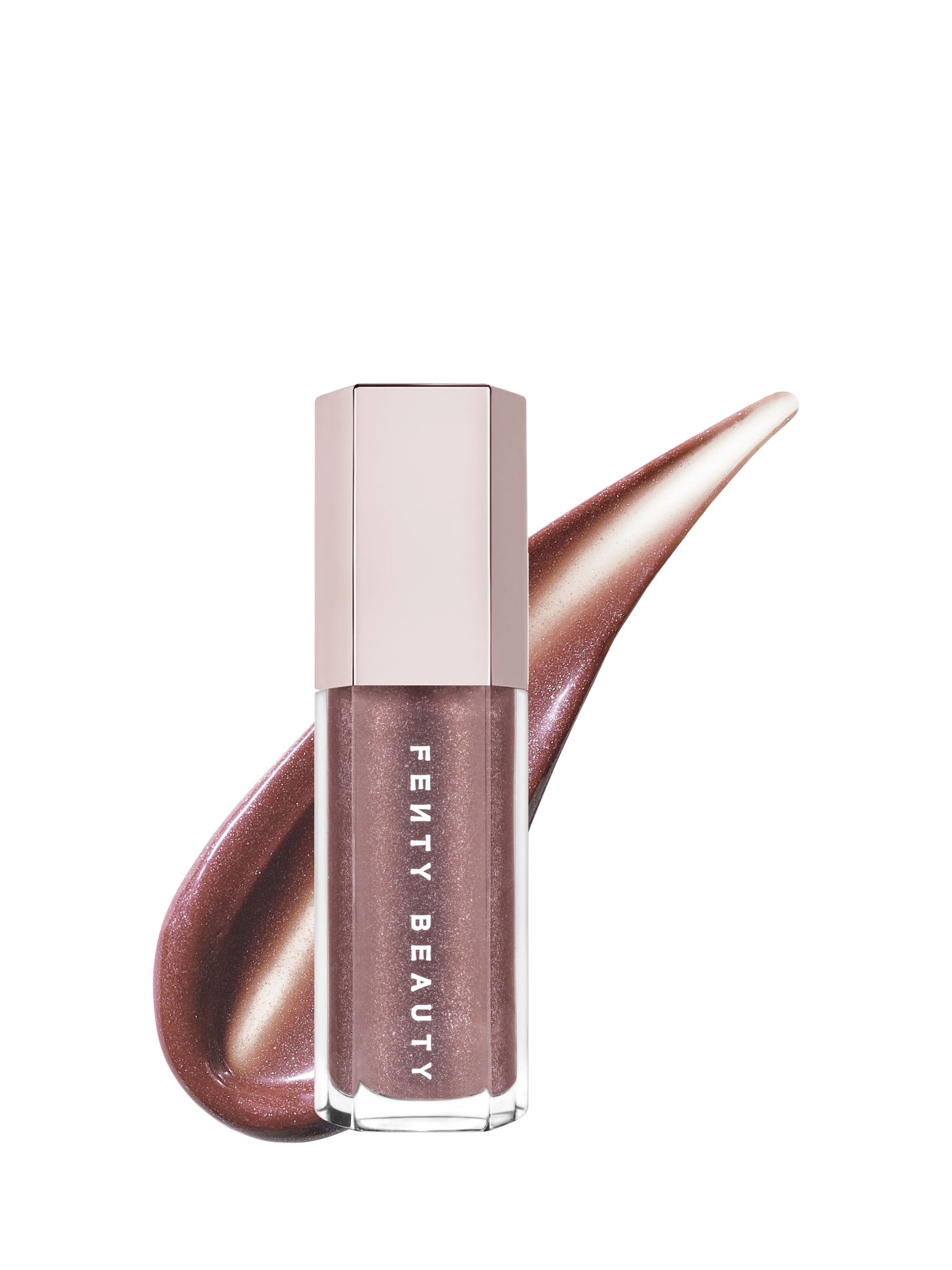 Product image 1 of 5, which shows Fenty Beauty Gloss Bomb Universal Lip Luminiser, Rose Amber