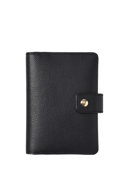 Aspinal of London Leather Duo Passport Cover, Black, Black