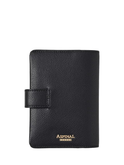 Aspinal of London Leather Duo Passport Cover, Black - view 2, Black