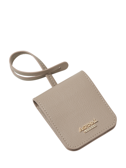 Aspinal of London Leather Travel Luggage Tag, Taupe, Taupe