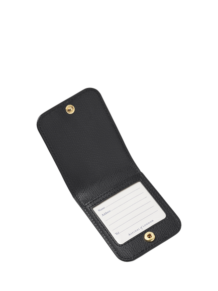 Aspinal of London Leather Travel Luggage Tag, Black - view 2, Black