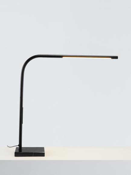 John Lewis Cullen LED Marble Base Desk Lamp, Black, Black