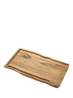 Tramontina Juice Grooves Curved Chopping Board, FSC-Certified (Teak Wood), Oil Teak