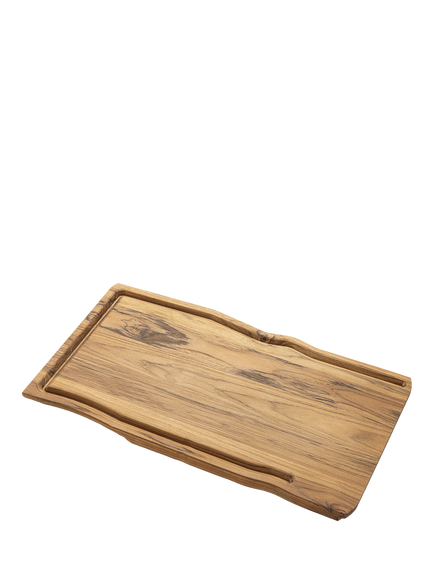Tramontina Juice Grooves Curved Chopping Board, FSC-Certified (Teak Wood), Oil Teak