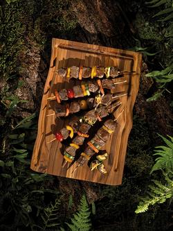 Tramontina Juice Grooves Curved Chopping Board, FSC-Certified (Teak Wood) - view 2, Oil Teak