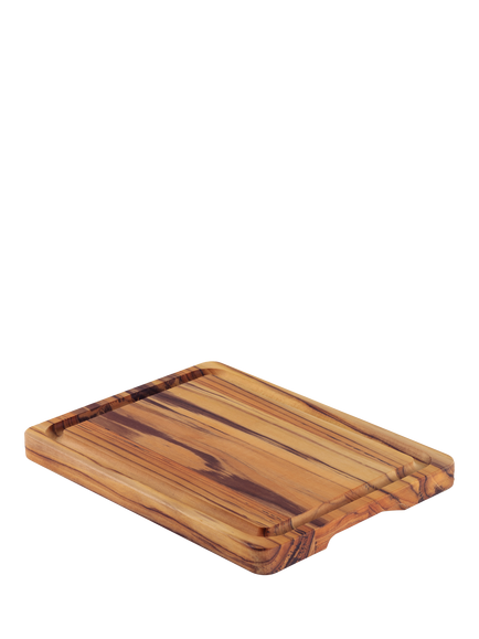 Tramontina Cut Handle Juice Grooves Large Chopping Board, FSC-Certified (Teak Wood), Oil Teak