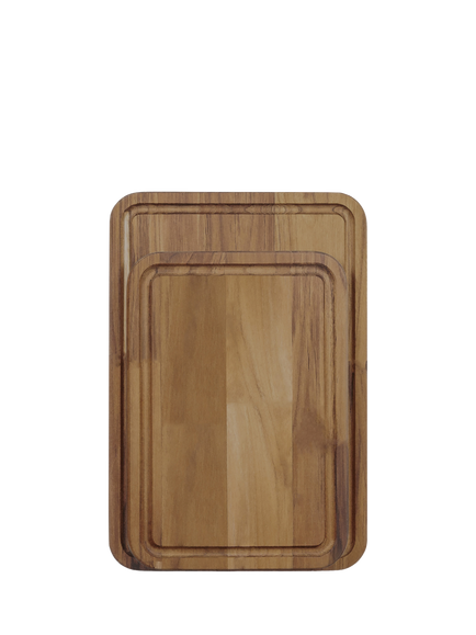 Tramontina Juice Grooves Chopping Board, Set of 2, FSC-Certified (Teak Wood) - view 2, Oil Teak