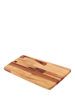 Tramontina Hanging Hole Rectangular Chopping/Serving Board, FSC-Certified (Teak Wood), Oil Teak