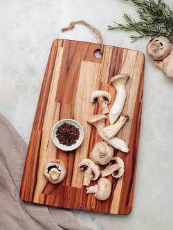 Tramontina Hanging Hole Rectangular Chopping/Serving Board, FSC-Certified (Teak Wood) - view 2, Oil Teak