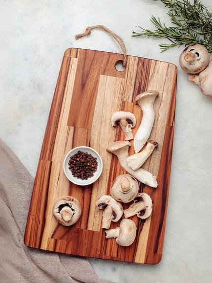 Tramontina Hanging Hole Rectangular Chopping/Serving Board, FSC-Certified (Teak Wood) - view 2, Oil Teak