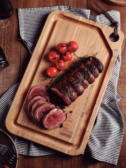 Tramontina Deep Juice Grooves Cutting Board, FSC-Certified (Teak Wood) - view 2, Oil Teak