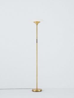 John Lewis LED Switch Torchiere Uplighter Floor Lamp, Antique Brass - view 2, Antique Brass