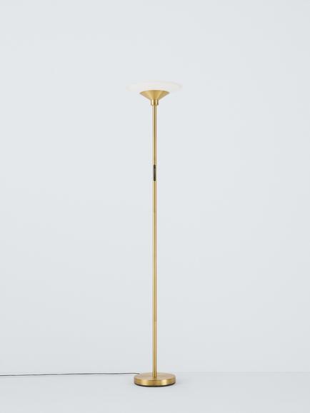 John Lewis LED Switch Torchiere Uplighter Floor Lamp, Antique Brass - view 2, Antique Brass