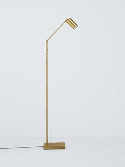 John Lewis Spot LED Floor Lamp, Antique Brass - view 2, Antique Brass