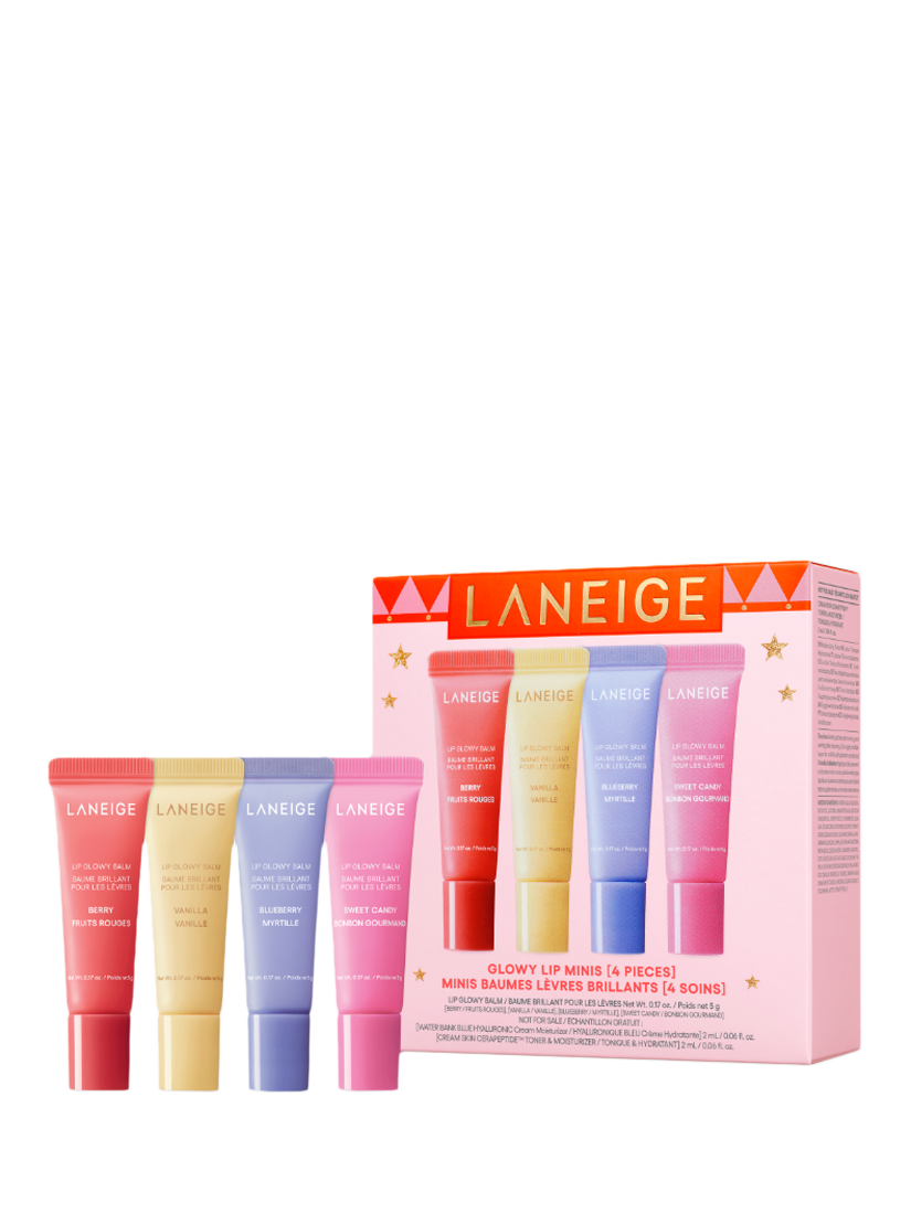 Product image 2 of 6, which shows LANEIGE Glowy Lip Minis Holiday Makeup Gift Set