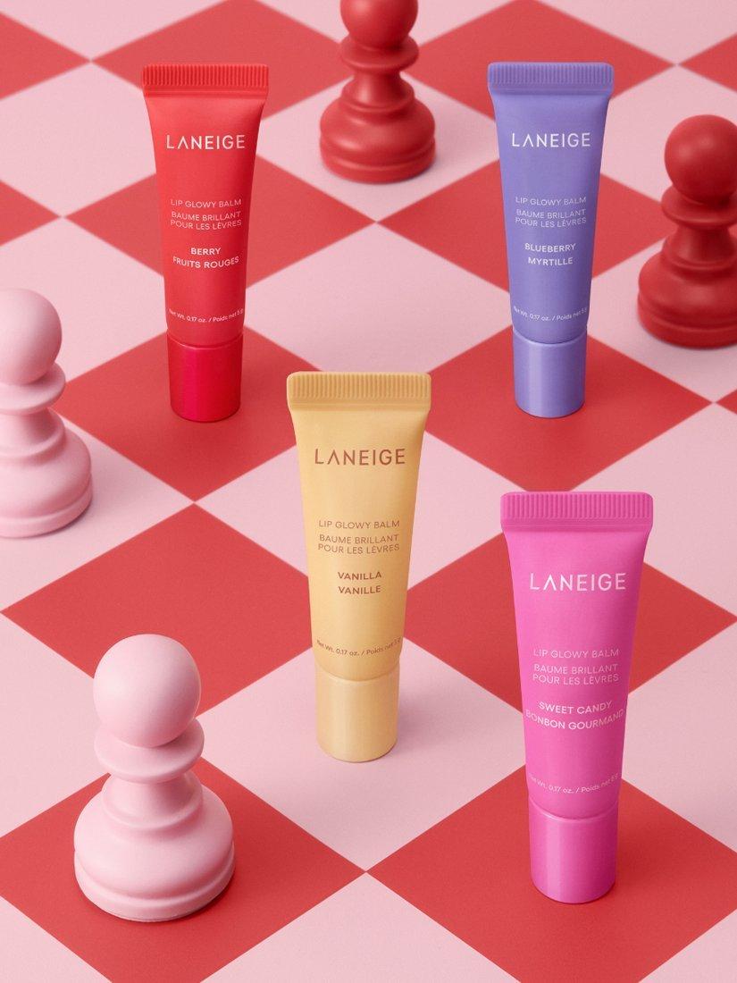 Product image 4 of 6, which shows LANEIGE Glowy Lip Minis Holiday Makeup Gift Set