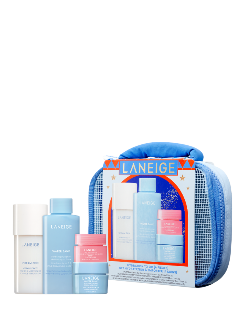 Product image 1 of 6, which shows LANEIGE Hydration To Go Holiday Skincare Gift Set