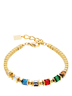 COEUR DE LION GeoCube Swarovski Bracelet, Gold/Multi, Gold/Multi