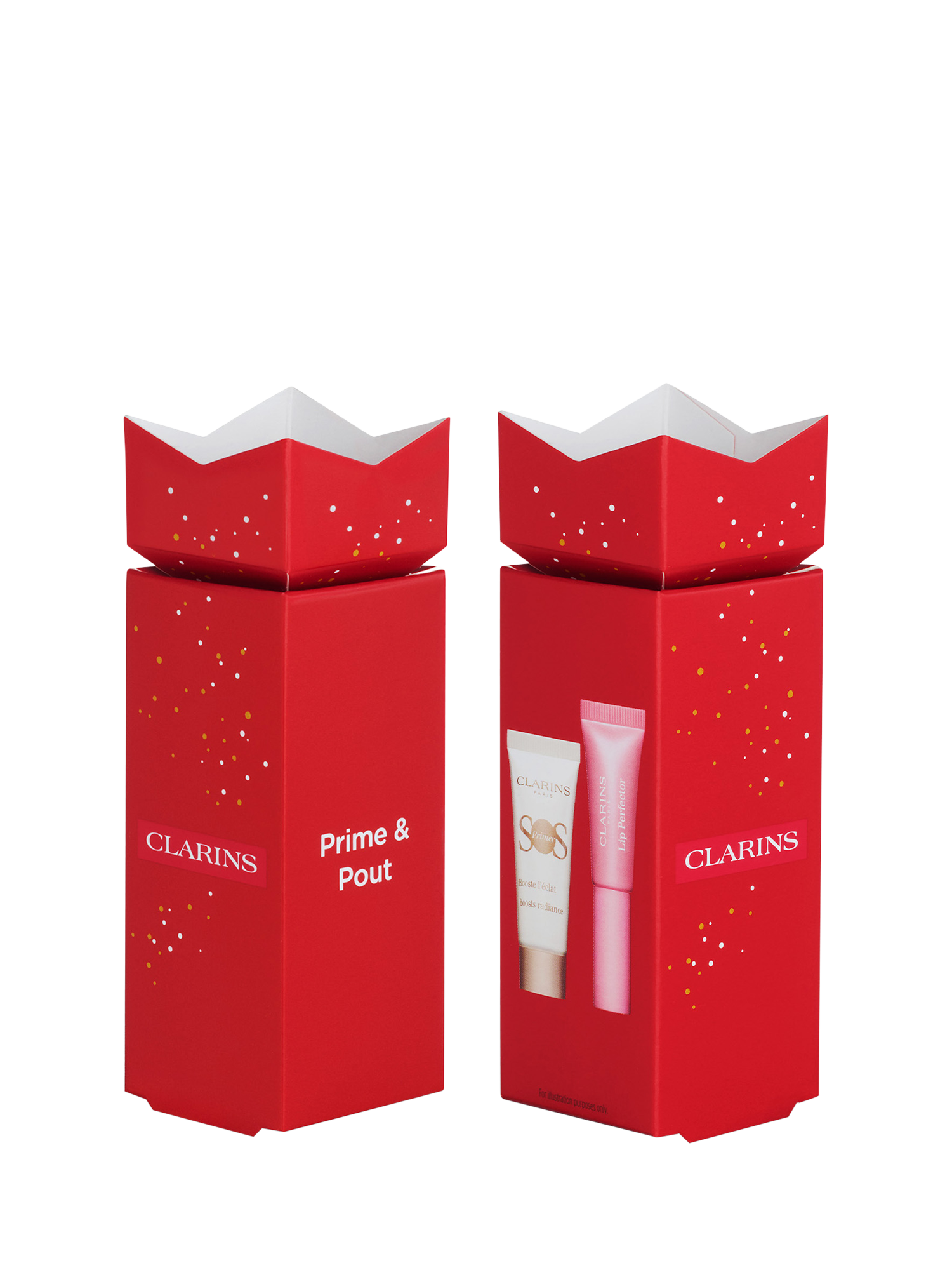 Product image 3 of 4, which shows Clarins Prime & Pout Stocking Filler Makeup Gift Set