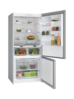 Bosch KGN86VIEAG Freestanding 70/30 Fridge Freezer, Brushed Steel - view 2, Brushed Steel