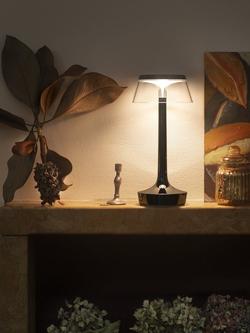 Flos Philippe Starck Bon Jour Unplugged Rechargeable Cordless Table Lamp, Black Chrome - view 2, Black Chrome