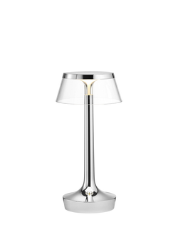 Flos Philippe Starck Bon Jour Unplugged Rechargeable Cordless Table Lamp, Chrome