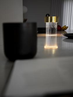 Flos Last Order Crystal Base Rechargeable Table Lamp - view 2, Polished Brass