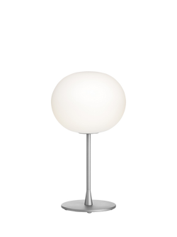 Flos Glo-Ball Opaline Glass Table Lamp, White, Silver