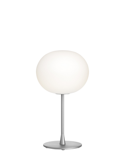 Flos Glo-Ball Opaline Glass Table Lamp, White, Silver