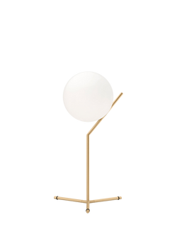 Flos Opaline Glass Globe Table Lamp, Brass