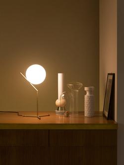Flos Opaline Glass Globe Table Lamp - view 2, Brass