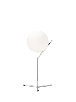 Flos Opaline Glass Globe Table Lamp, Chrome