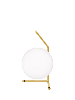Flos Opaline Glass Globe Low Table Lamp, Brass