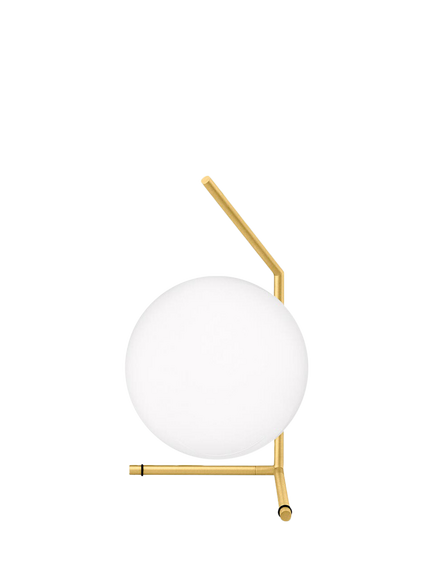 Flos Opaline Glass Globe Low Table Lamp, Brass