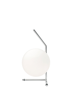 Flos Opaline Glass Globe Low Table Lamp, Chrome