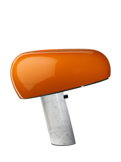 Flos Snoopy Carrara Marble Base Table Lamp, Orange - view 2, Orange