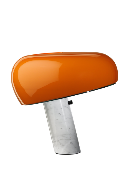 Flos Snoopy Carrara Marble Base Table Lamp, Orange - view 2, Orange