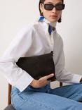 Jigsaw Ava Suede Crossbody Saddle Bag, Chocaolte