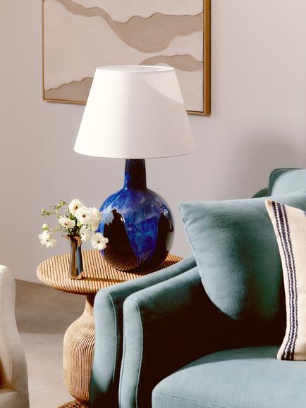 John Lewis Soluna Ceramic Lamp Base, Blue - view 2, Blue