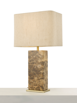 John Lewis Coco Marble Base Table Lamp, Brown, Coco Marble
